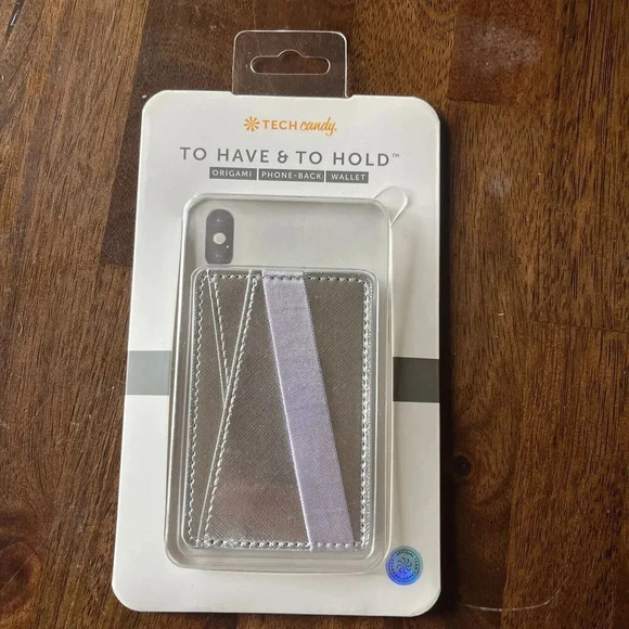 NIB Tech Candy To have & to hold origami phone back wallet platinum/lavender - Picture 1 of 2